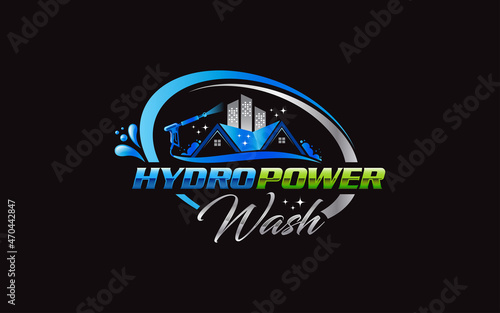 Illustration vector graphic of hydro pressure power wash logo design template
