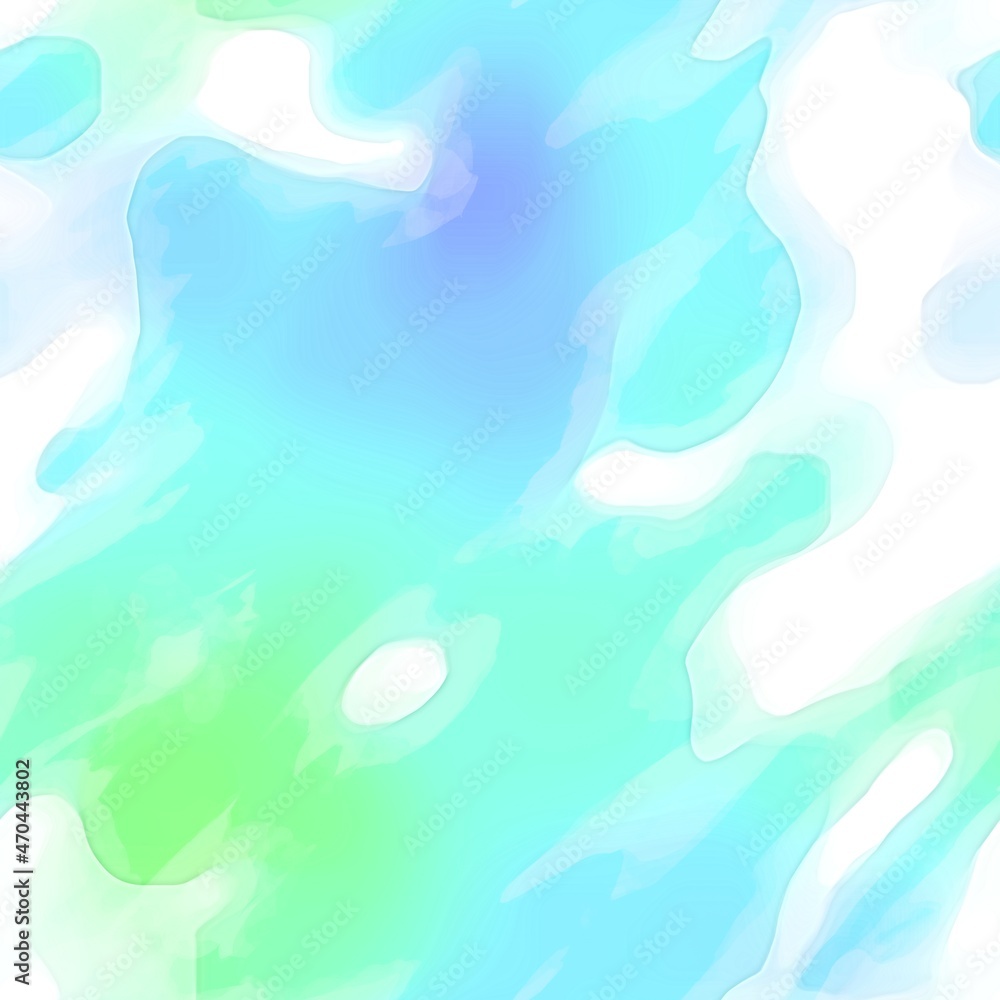 Pastel green blue aqua watercolor paint seamless background