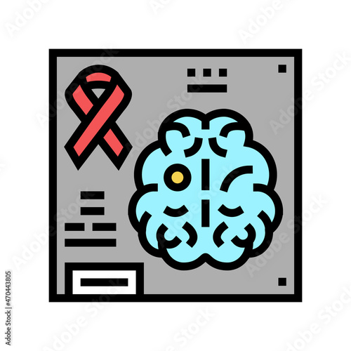 neuro-oncology researching color icon vector. neuro-oncology researching sign. isolated symbol illustration