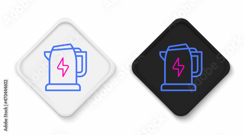Line Electric kettle icon isolated on white background. Teapot icon. Colorful outline concept. Vector