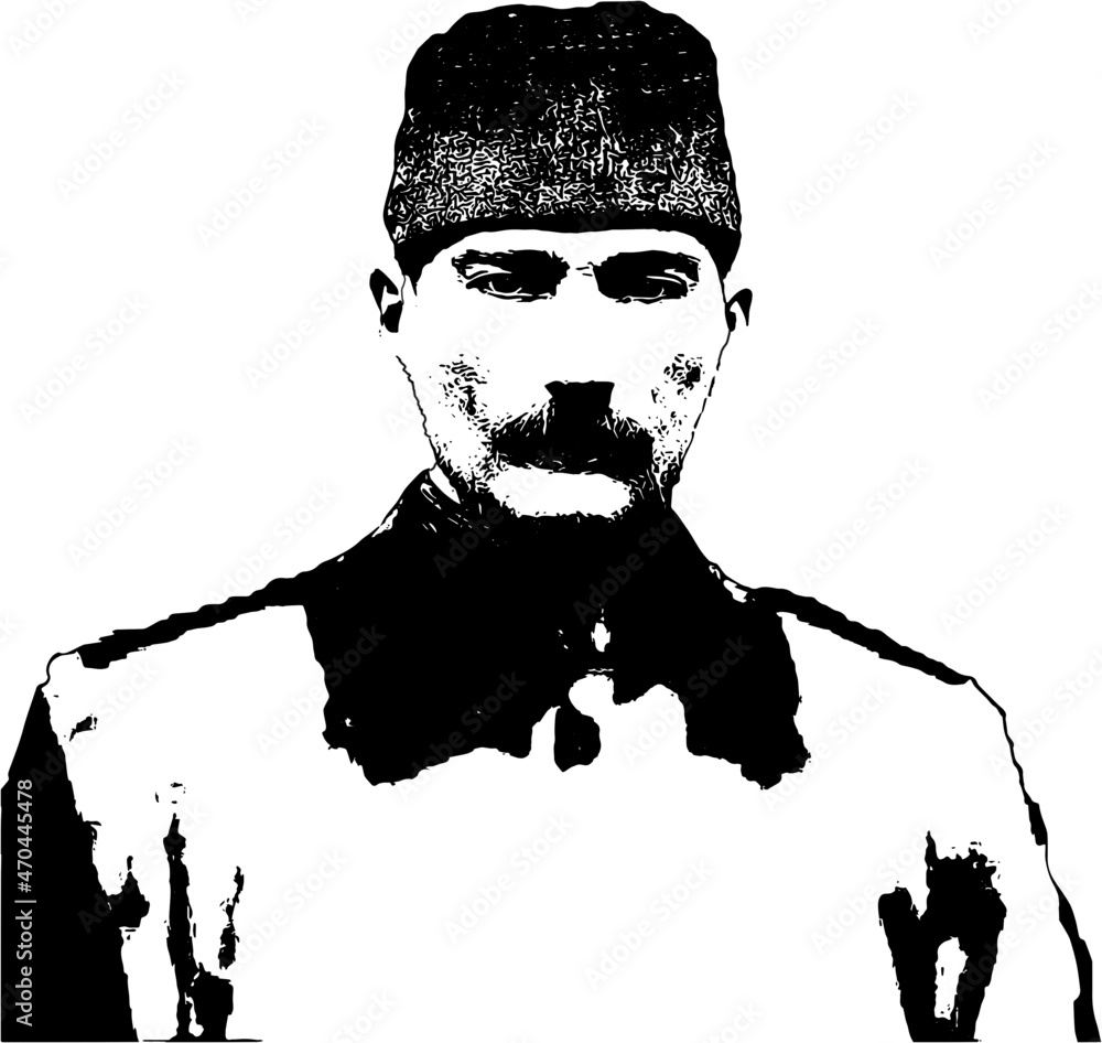 Mustafa Kemal Ataturk vector illustration. He is the founder of modern ...