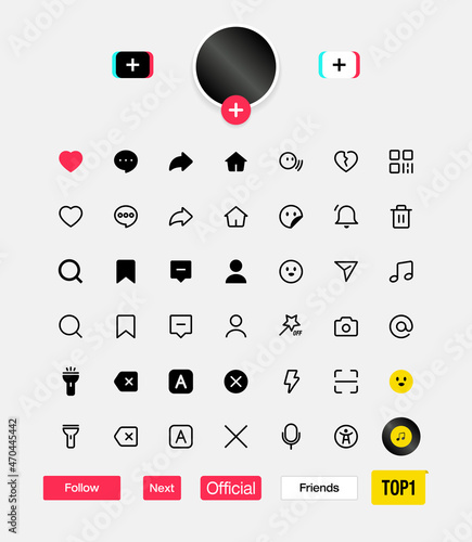 tik tok screen  social media interface application icon