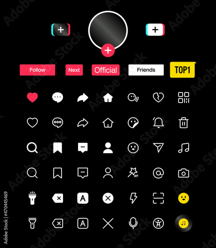 tik tok screen social media interface application icon