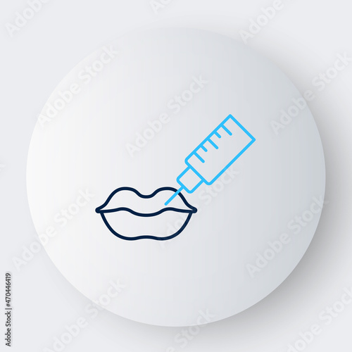 Line Lip augmentation icon isolated on white background. Hyaluronic acid lips injection. Contour plastic. Colorful outline concept. Vector