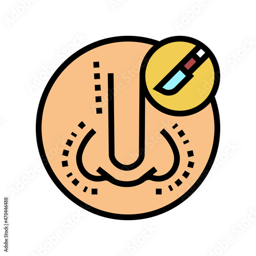 rhinoplasty surgery color icon vector. rhinoplasty surgery sign. isolated symbol illustration