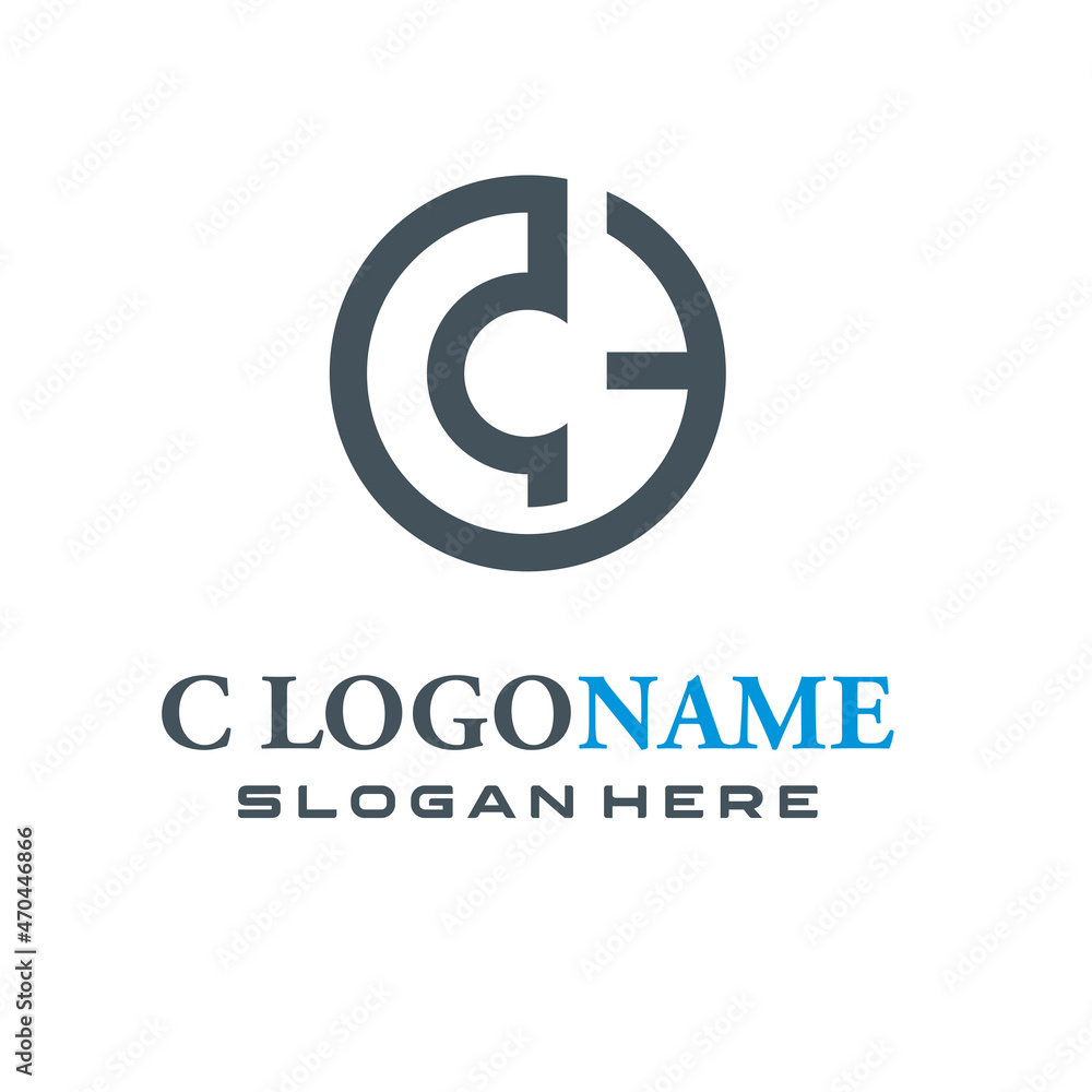 simple abstract logo in the shape of a circle from the letter C E simple abstract logo in the shape of a circle from the letter C E