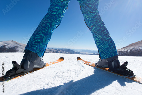 skier on the ski slope photo