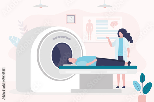 Man came to clinic to do magnetic resonance imaging. Doctor diagnoses patient's condition