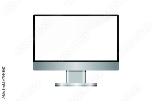 Realistic computer monitors are isolated on white background. Vector mockup. Vector illustration.