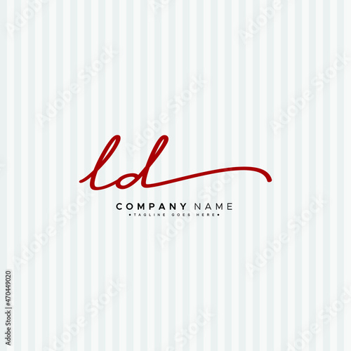 Initial Letter LD Logo - Hand Drawn Signature Logo photo