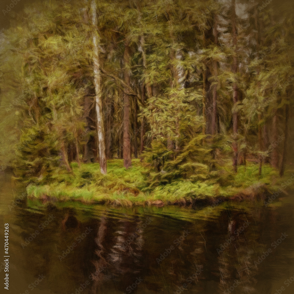Beautiful landscape painting art in big size. Nature scene drawing artwork. Illustration for design digital or print work - poster, postcard, canvas, paper and else touristic production. Beautiful landscape painting art in big size. Nature scene drawing artwork. Illustration for design digital or print work - poster, postcard, canvas, paper and else touristic production.