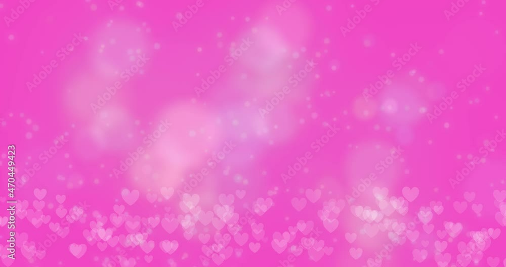 4k Seamless looped video. Border of romantic glittering flying hearts on pink background. Valentines day concept. Empty space for text 4k Seamless looped video. Border of romantic glittering flying hearts on pink background. Valentines day concept. Empty space for text