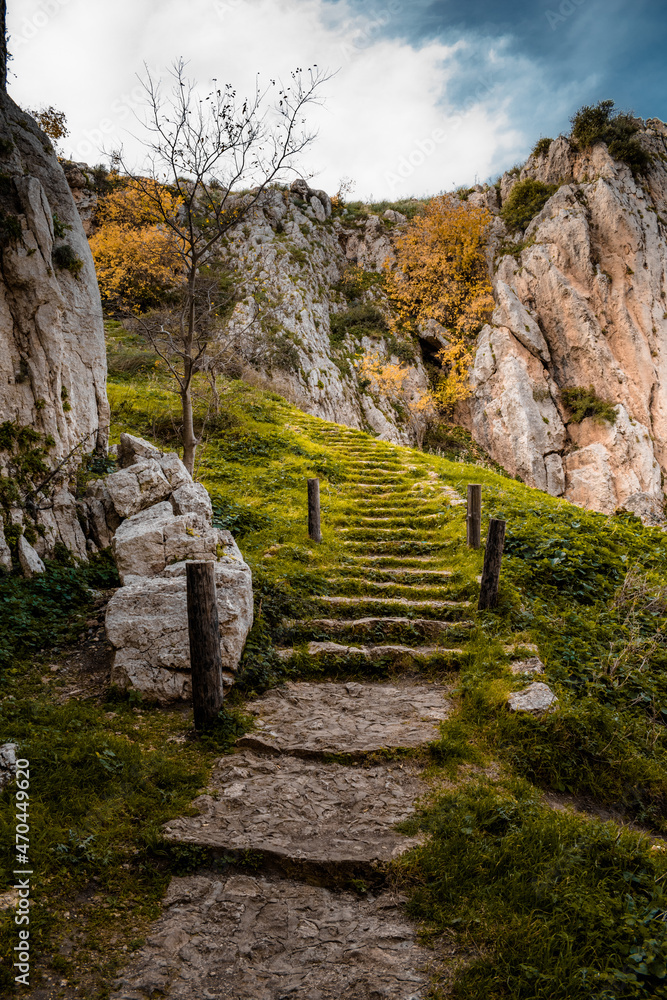 stone path in the mountains