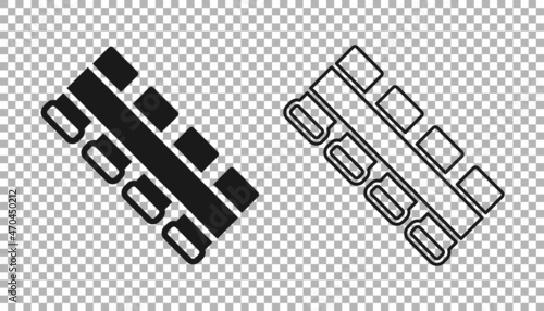 Black Hunting cartridge belt with cartridges icon isolated on transparent background. Bandolier sign. Hunter equipment, armament. Vector