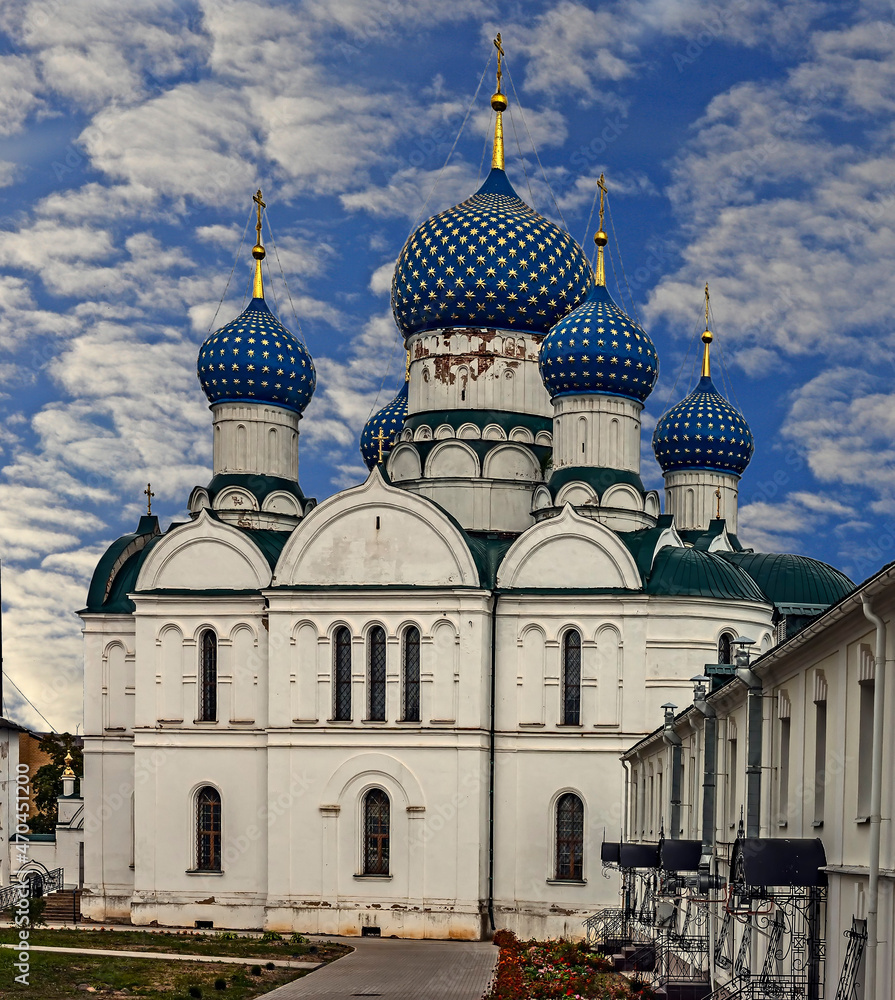 Epiphany cathedral, years of construction 1843 - 1853. Epiphany monastery, city of Uglich, Russia