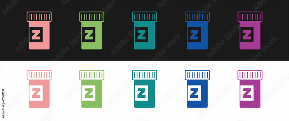 Set Sleeping pill icon isolated on black and white background. Vector Set Sleeping pill icon isolated on black and white background. Vector