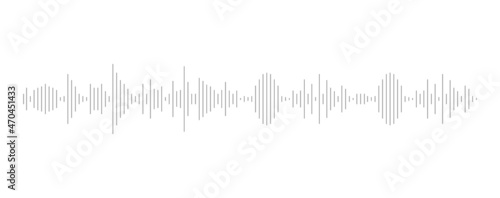Audio spectrum simulation on white background use for music and computer calculating concept