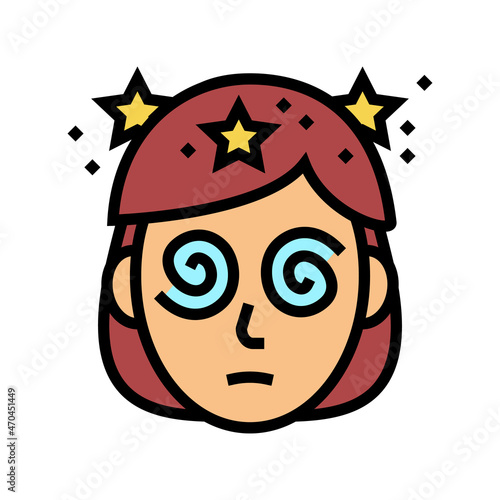 dizziness patient color icon vector. dizziness patient sign. isolated symbol illustration