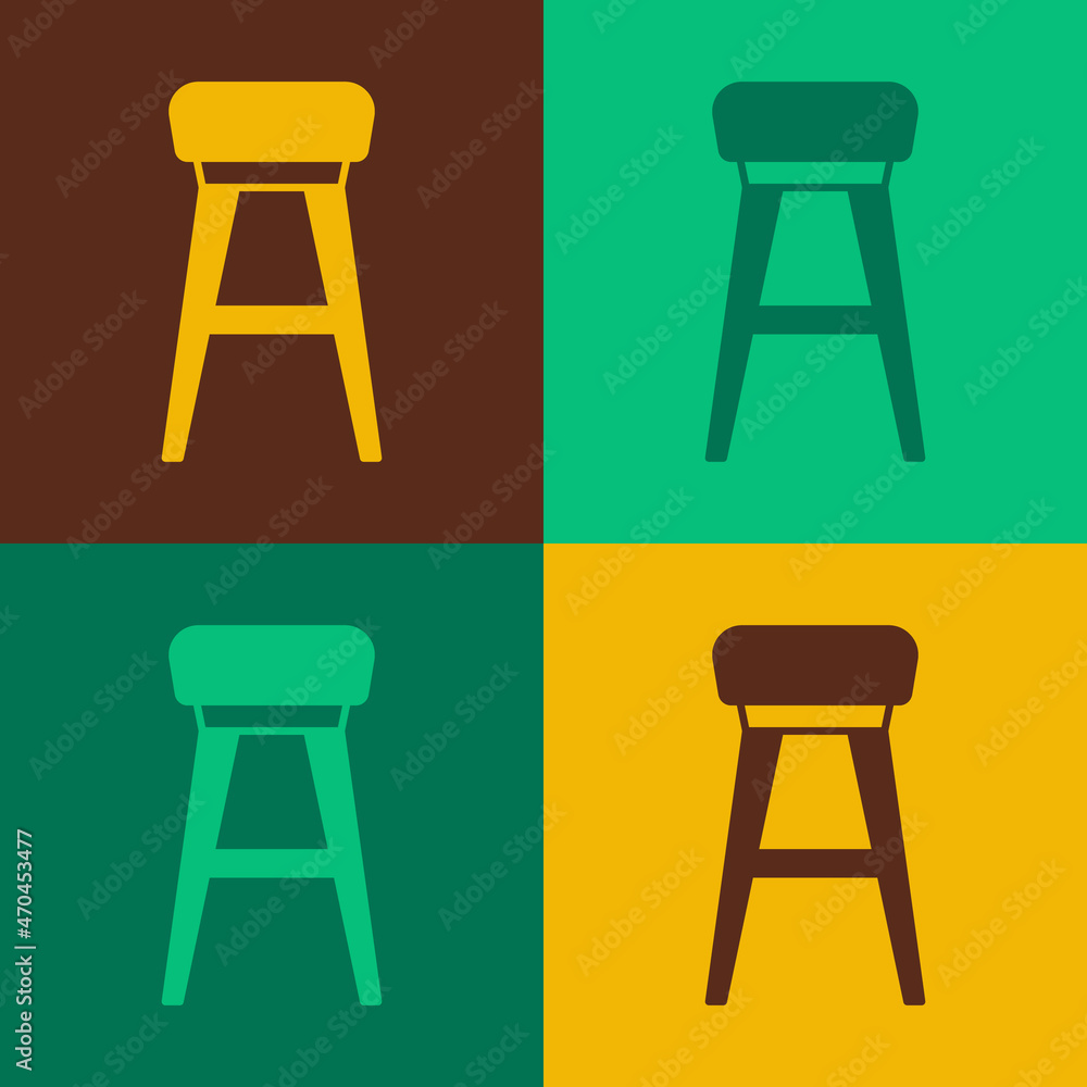 Pop art Chair icon isolated on color background. Vector Pop art Chair icon isolated on color background. Vector