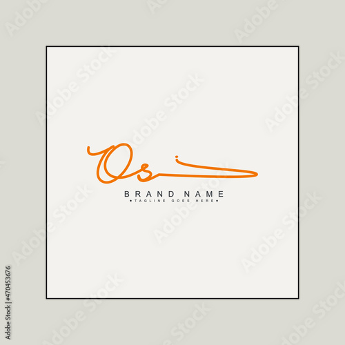 Initial Letter OS Logo - Hand Drawn Signature Style Logo