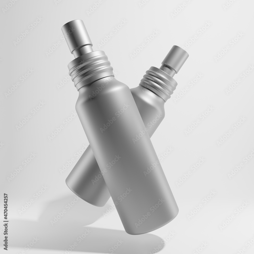 custom made wallpaper toronto digitaltwo cosmetic metallic bottles flying on white background 3d render 