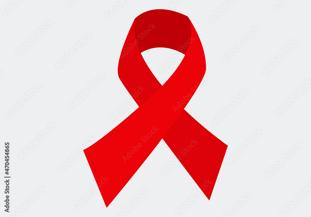 Lazo rojo contra el VIH o sida. Stock Vector