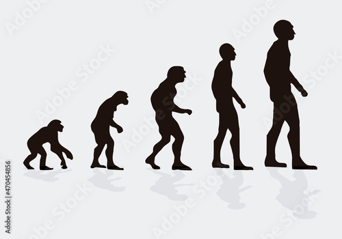 Silueta negra de la evolución del ser humano.