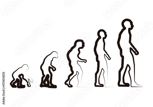 Silueta negra de la evolución del ser humano.