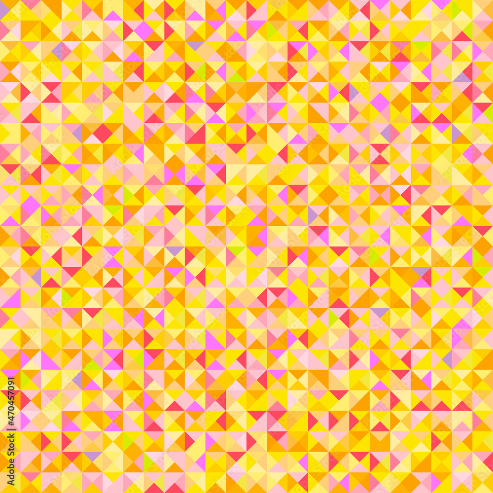 Tiled background with many triangles. Geometric bright wallpaper. Mosaic texture. Seamless pattern. Pretty colors. Print for flyers, posters, banners and textiles. Greeting cards Tiled background with many triangles. Geometric bright wallpaper. Mosaic texture. Seamless pattern. Pretty colors. Print for flyers, posters, banners and textiles. Greeting cards