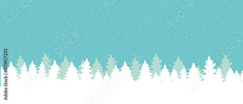White snow falling on blue sky. Seamless background pattern. Snowflakes design for christmas greeting card banner od package