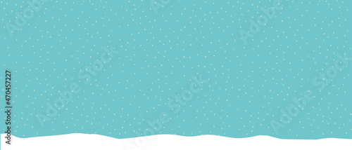 White snow falling on blue sky. Seamless background pattern. Snowflakes design for christmas greeting card banner od package