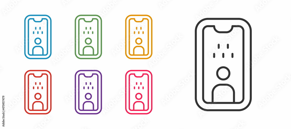 Set line Taxi driver license icon isolated on white background. Set icons colorful. Vector Set line Taxi driver license icon isolated on white background. Set icons colorful. Vector