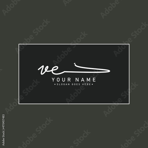 Initial Letter VE Logo - Handwritten Signature Logo photo