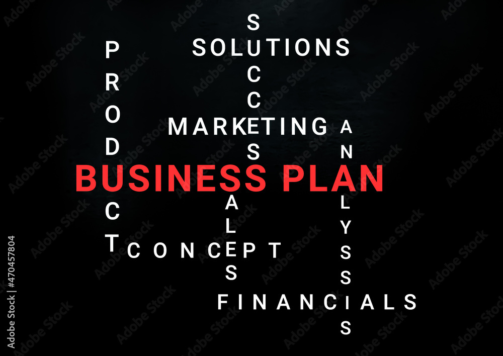 Business Plan Growth Concept on black background. Business Plan Growth Concept on black background.