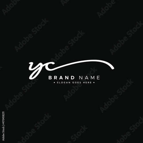 Initial Letter YC Logo - Hand Drawn Signature Style Logo photo