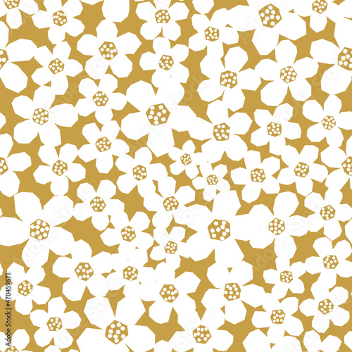 北欧風のお花のシームレスなパターン。テキスタイル、壁紙、包装紙のデザイン。