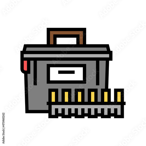 ammo box color icon vector. ammo box sign. isolated symbol illustration