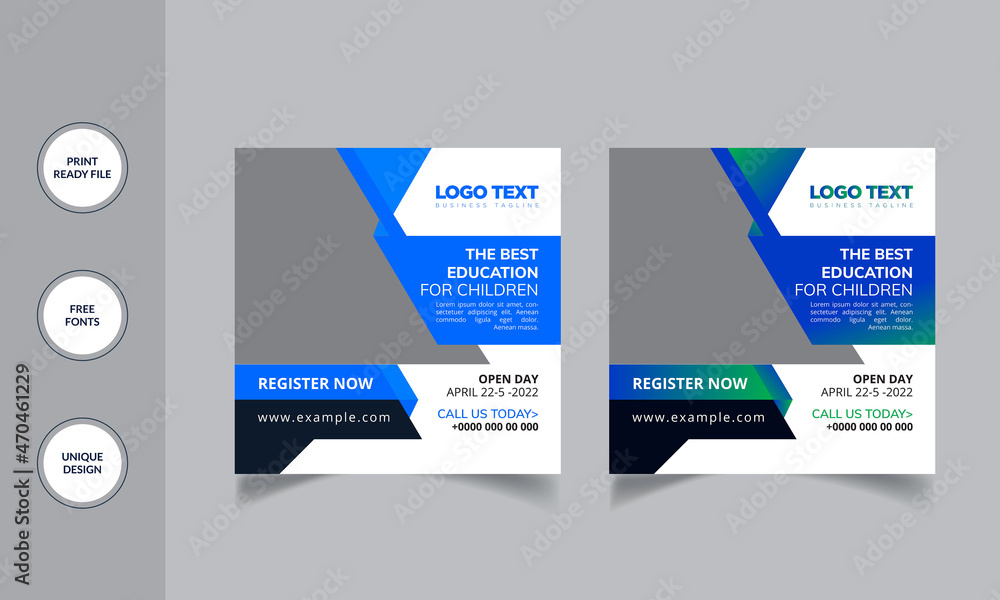 Obraz premium Education Social Media Post Template