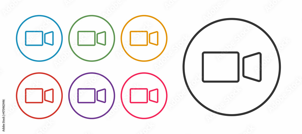 Set line Video chat conference icon isolated on white background. Online meeting work form home. Remote project management. Set icons colorful. Vector Set line Video chat conference icon isolated on white background. Online meeting work form home. Remote project management. Set icons colorful. Vector