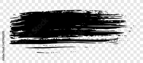 Black brush stroke on transparent background