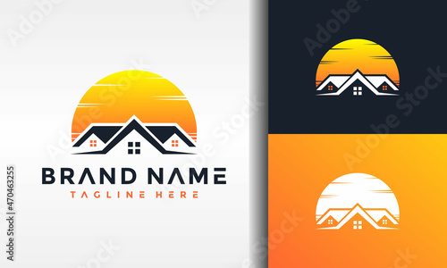 real estate sunset logo