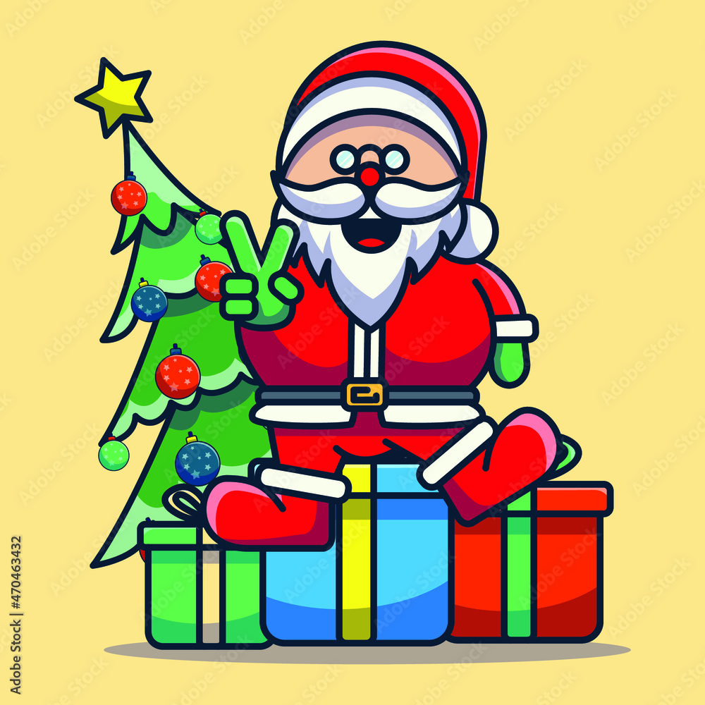 Santa Claus brings christmas gifts Santa Claus brings christmas gifts