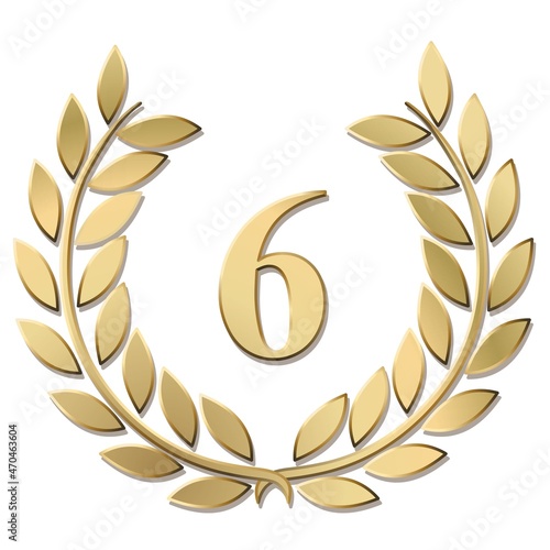 3D gold laurel wreath 6 vector isolated on a white background	
