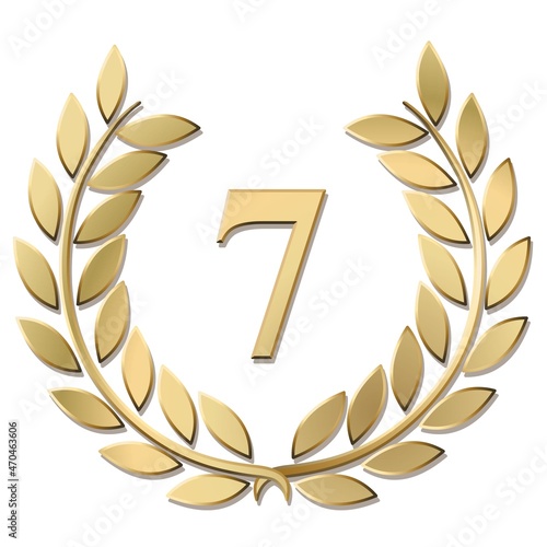 3D gold laurel wreath 7 vector isolated on a white background 