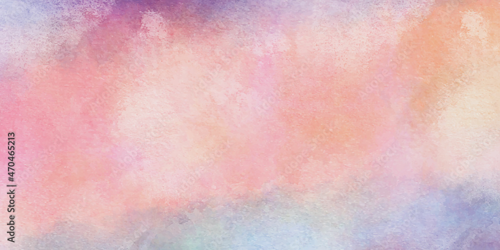 fantastic cloud and sky abstract background with grunge texture.  Watercolor paper background. Abstract Painted Illustration.