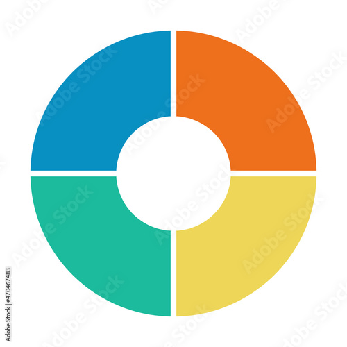 Infographic pie chart. Cycle presentation diagram 4 section. Vector isolated on white background