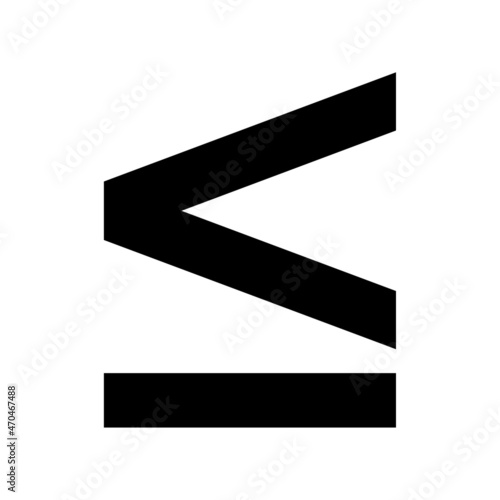 Less than or equal to mathematics symbol, education maths icon, web element vector illustration design, finance sign