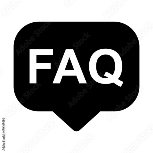 FAQ, frequently asked questions vector icon. Information speech bubble symbol, help message