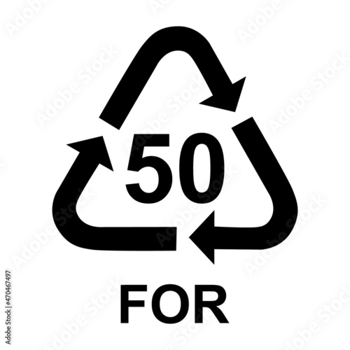 Organic symbol, ecology recycling sign isolated on white background. Package waste icon .