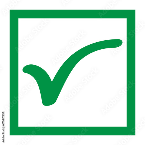Check mark, tick icon, succes - yes vector illustration isolated on background, vote positive